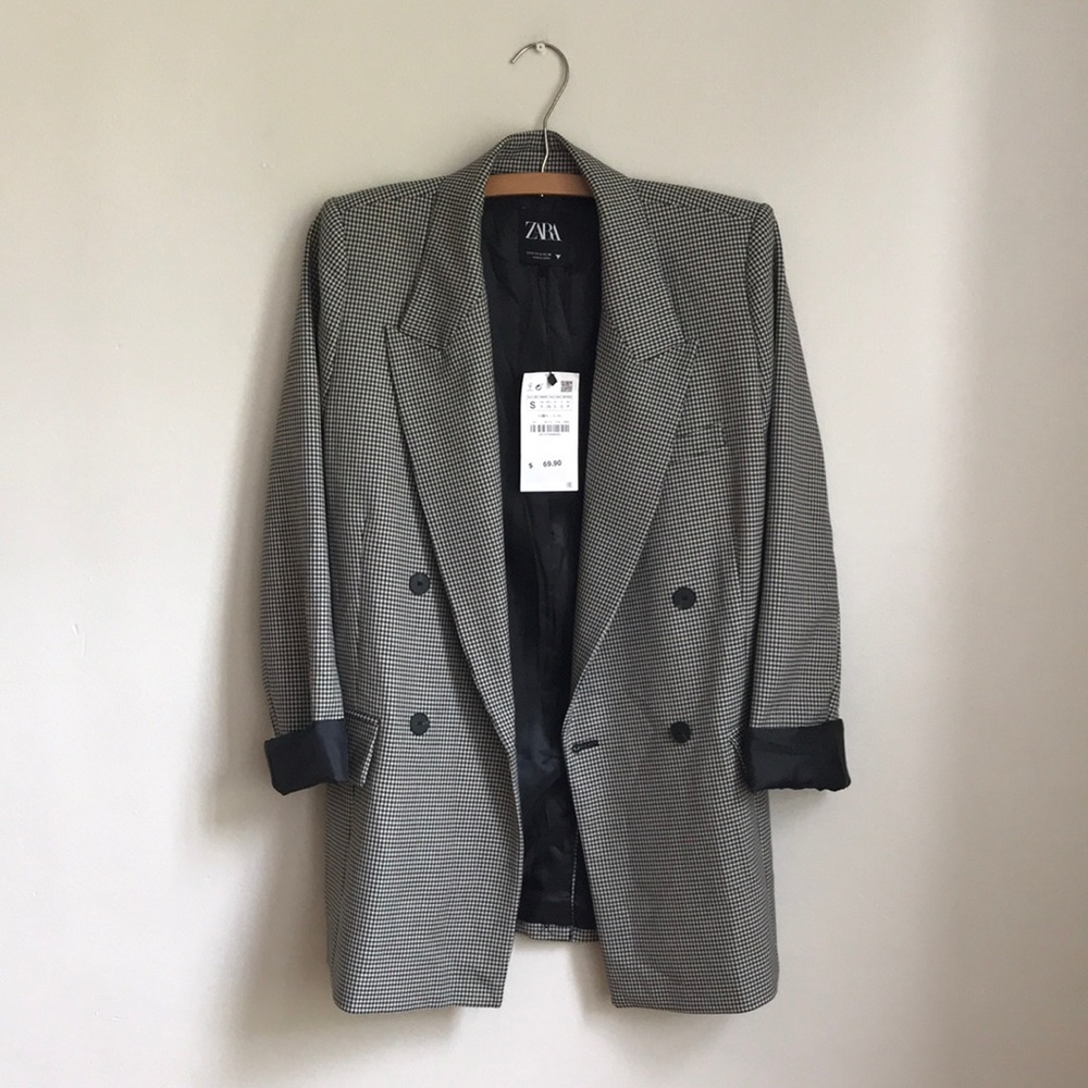 Zara Houndstooth Blazer NWT!